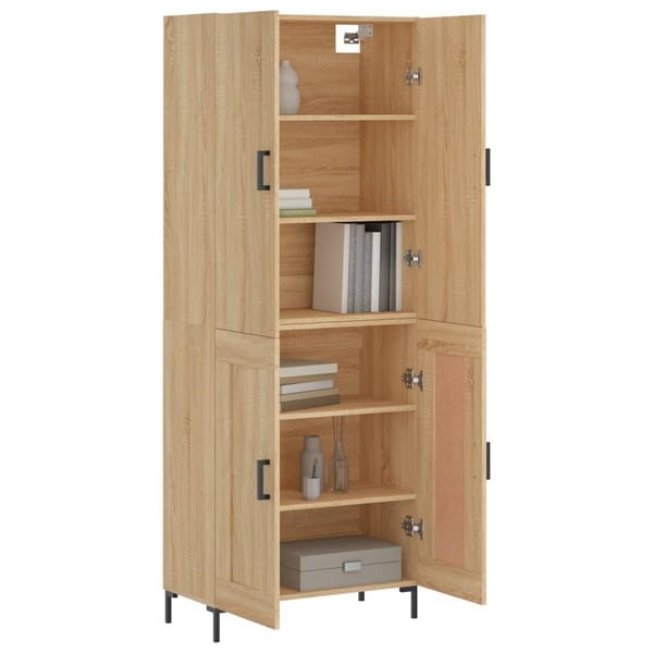 vidaXL højskab 69,5x34x180 cm konstrueret træ sonoma-eg