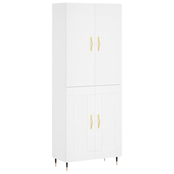 vidaXL Highboard hvit 69,5x34x180 cm konstruert tre