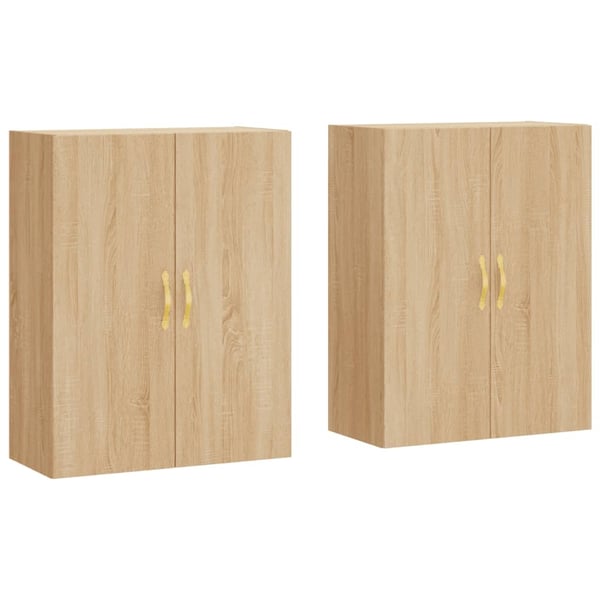 vidaXL Veggskap 2 stk sonoma eik 69,5x34x90 cm