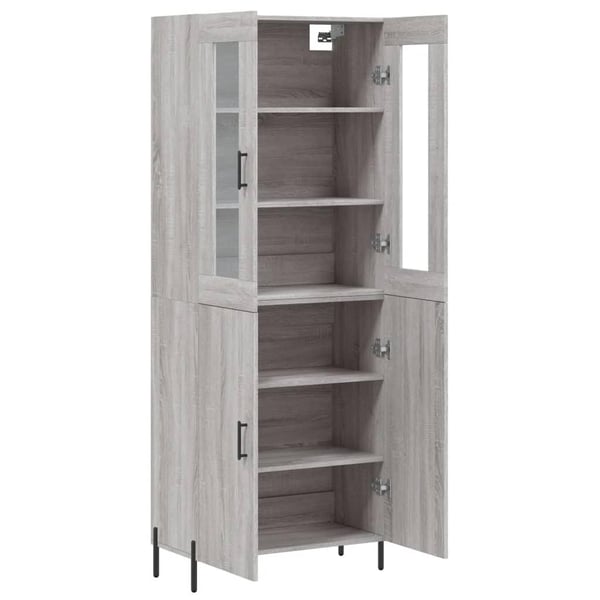 vidaXL Highboard grå sonoma 69,5x34x180 cm konstruert tre
