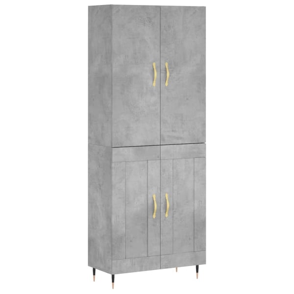 vidaXL Highboard betonggrå 69,5x34x180 cm konstruert tre