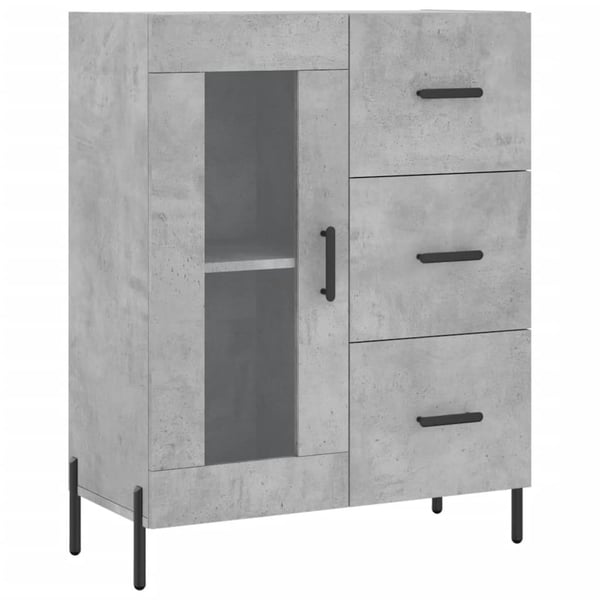 vidaXL Highboard betonggrå 69,5x34x180 cm konstruert tre