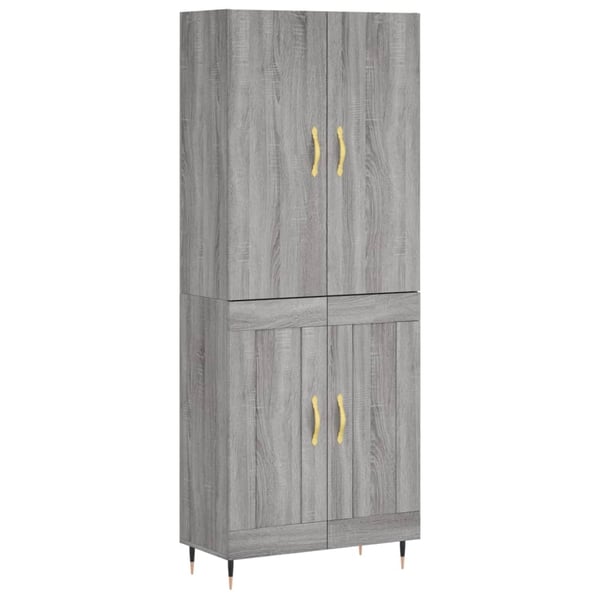 vidaXL Kaappi harmaa Sonoma 69,5x34x180 cm tekninen puu