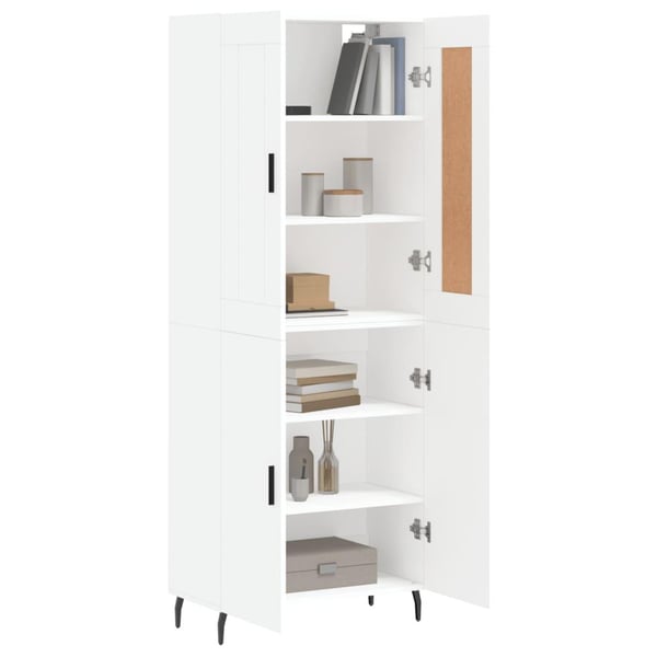 vidaXL Highboard hvit 69,5x34x180 cm konstruert tre