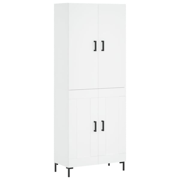 vidaXL Highboard hvit 69,5x34x180 cm konstruert tre