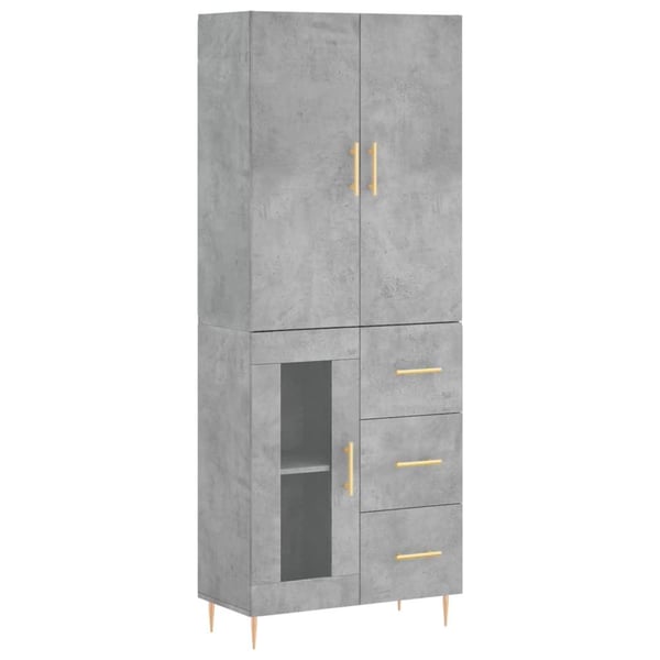 vidaXL højskab 69,5x34x180 cm konstrueret træ betongrå