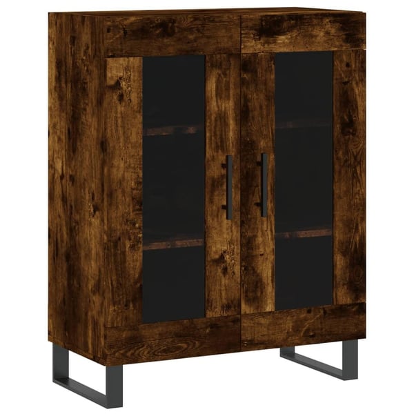 vidaXL Highboard røkt eik 69,5x34x180 cm konstruert tre