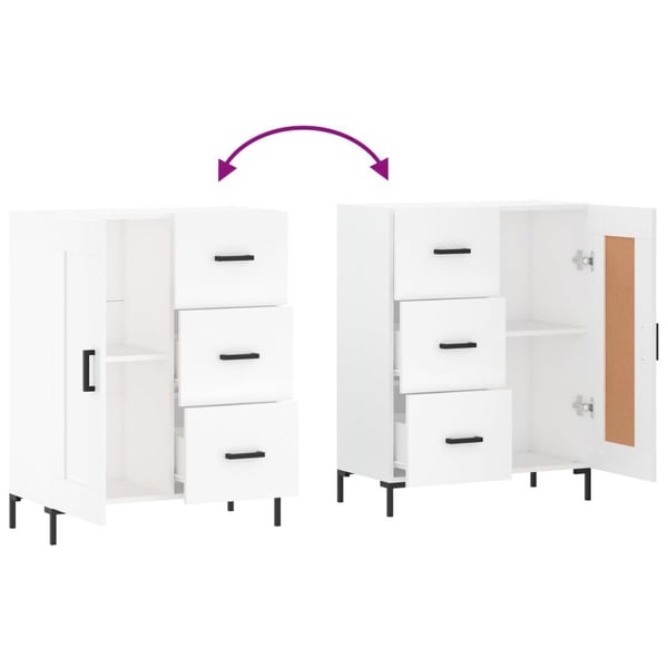 vidaXL Skjenk hvit 69,5x34x90 cm konstruert tre