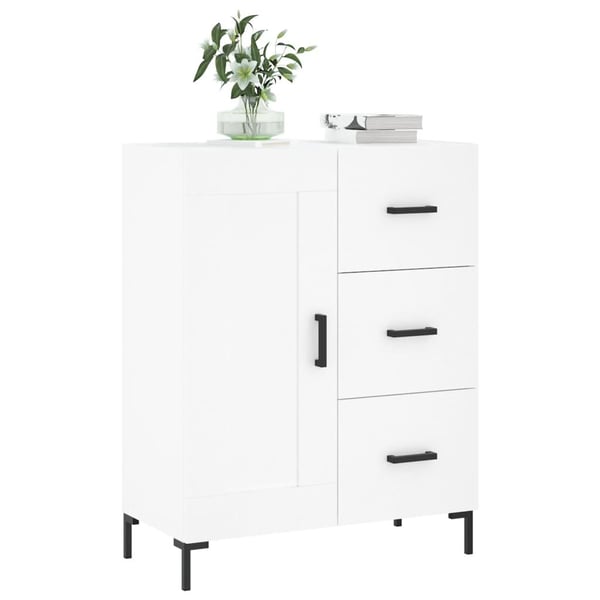vidaXL Skjenk hvit 69,5x34x90 cm konstruert tre