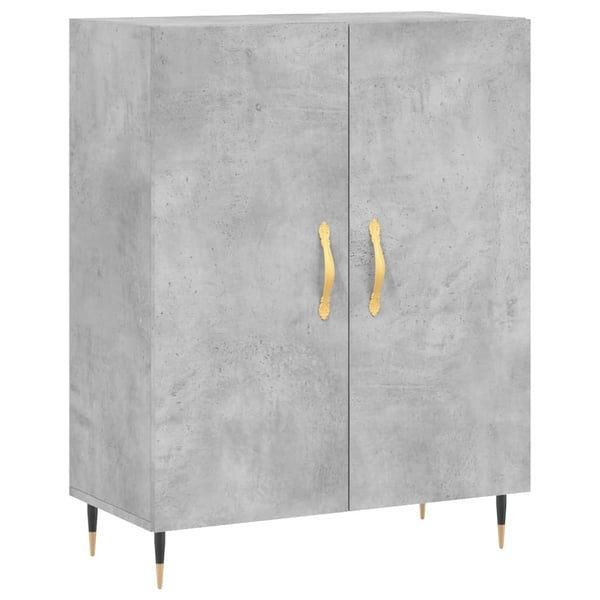 vidaXL Highboard betonggrå 69,5x34x180 cm konstruert tre