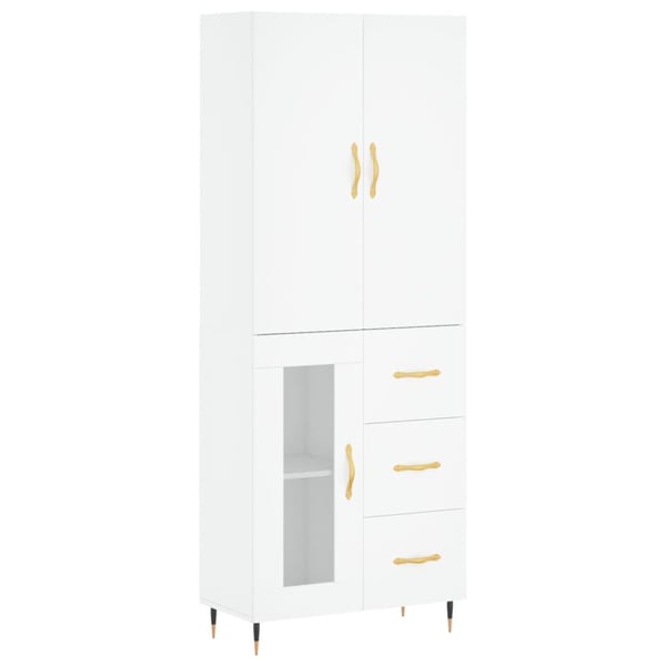 vidaXL højskab 69,5x34x180 cm konstrueret træ hvid