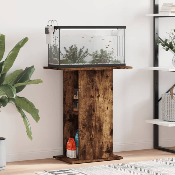 vidaXL Akvariumstativ røkt eik 60,5x36x72,5 cm konstruert tre