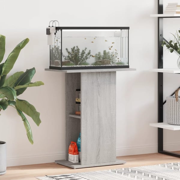 vidaXL Akvariumstativ grå sonoma 60,5x36x72,5 cm konstruert tre