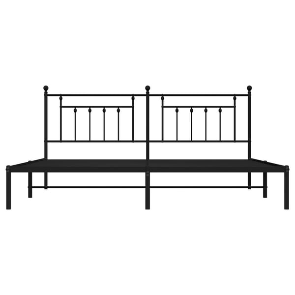 vidaXL Sengeramme i metall med sengegavl svart 200x200 cm