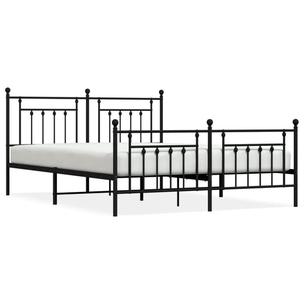 vidaXL Sengeramme i metall med hode- og fotgavl svart 183x213 cm