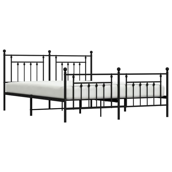 vidaXL Sengeramme i metall med hode- og fotgavl svart 183x213 cm