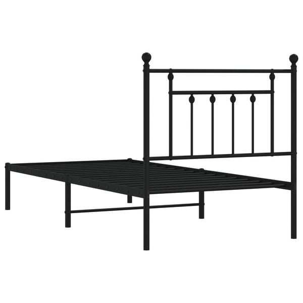 vidaXL Sengeramme i metall med hodegavl svart 80x200 cm