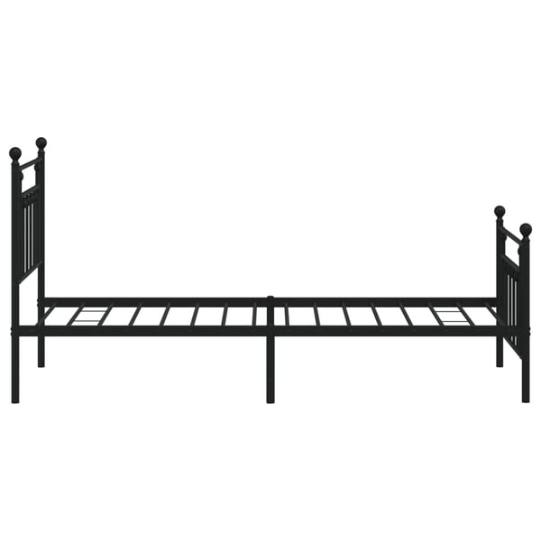 vidaXL Sengeramme i metall med hode- og fotgavl svart 80x200 cm