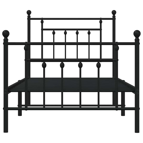 vidaXL Sengeramme i metall med hode- og fotgavl svart 80x200 cm