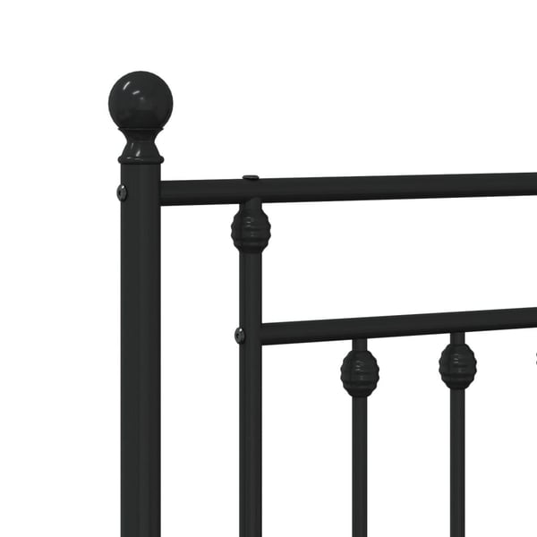 vidaXL Sengeramme i metall med hode- og fotgavl svart 193x203 cm