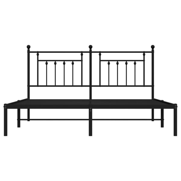 vidaXL Sengeramme i metall med sengegavl svart 183x213 cm