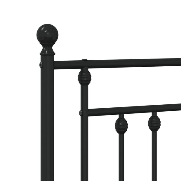 vidaXL Sengeramme i metall med hode- og fotgavl svart 120x190 cm
