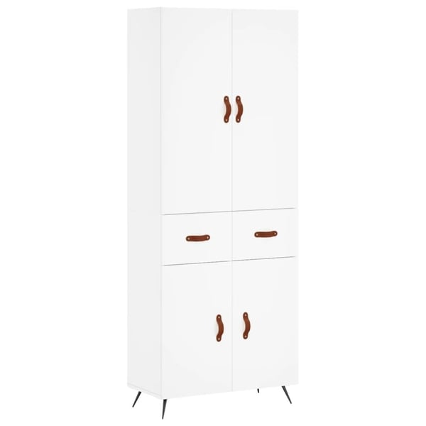 vidaXL Highboard hvit 69,5x34x180 cm konstruert tre