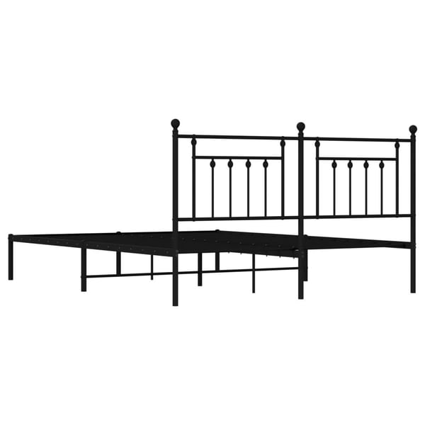 vidaXL Sengeramme i metall med sengegavl svart 180x200 cm