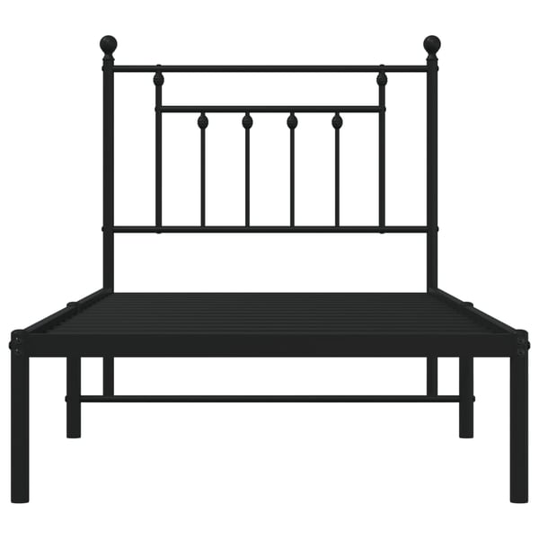 vidaXL Sengeramme i metall med hodegavl svart 90x190 cm