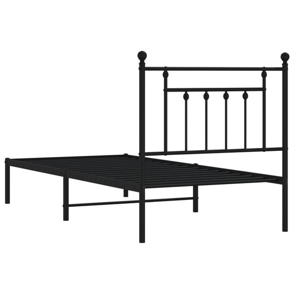 vidaXL Sengeramme i metall med hodegavl svart 90x190 cm