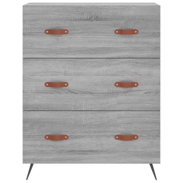 vidaXL Highboard grå sonoma 69,5x34x180 cm konstruert tre