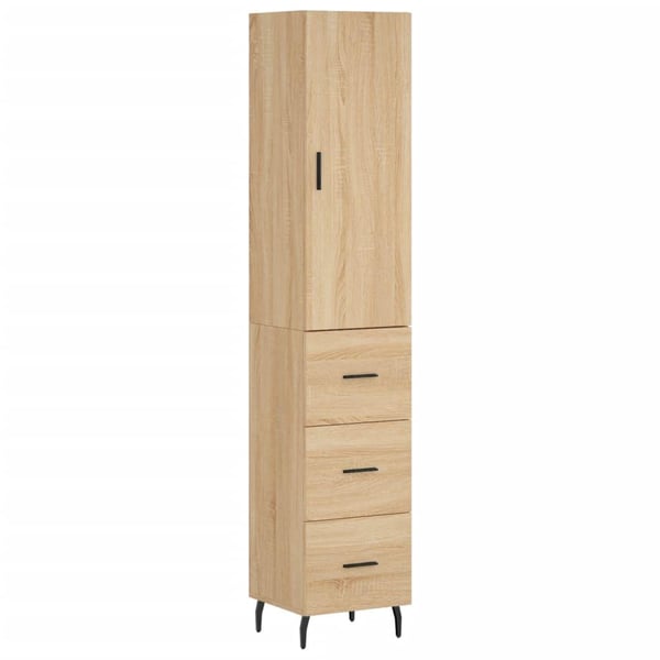 vidaXL skab 34,5x34x180 cm konstrueret træ sonoma-eg