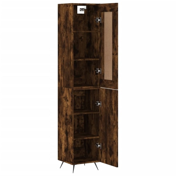 vidaXL Highboard røkt eik 34,5x34x180 cm konstruert tre