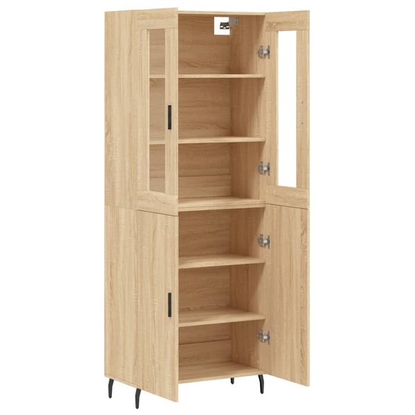 vidaXL højskab 69,5x34x180 cm konstrueret træ sonoma-eg