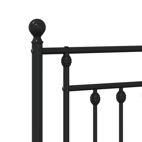 vidaXL Sengeramme i metall med hodegavl svart 107x203 cm