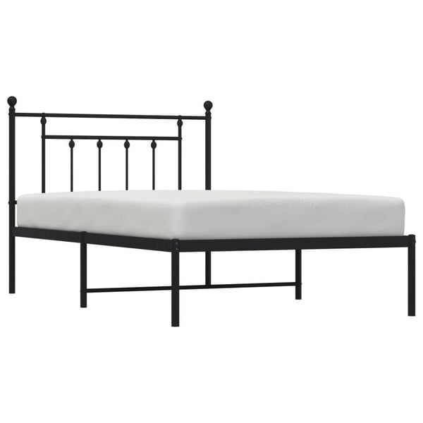 vidaXL Sengeramme i metall med hodegavl svart 107x203 cm
