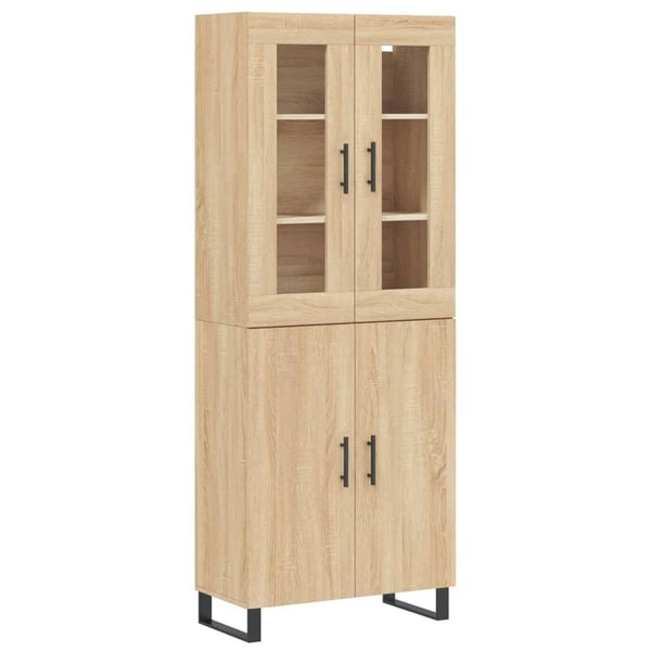 vidaXL Highboard sonoma eik 69,5x34x180 cm konstruert tre