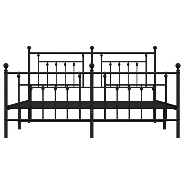 vidaXL Sengeramme i metall uten madrass med fotgavl svart 180x200 cm