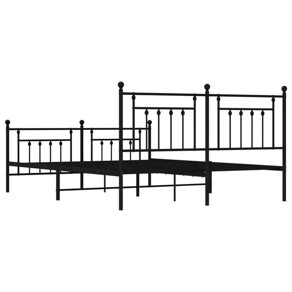 vidaXL Sengeramme i metall uten madrass med fotgavl svart 180x200 cm