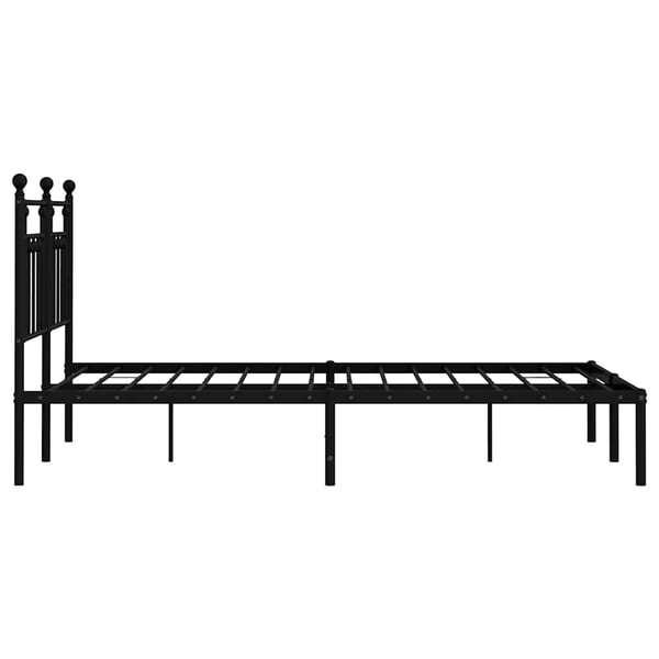 vidaXL Sengeramme i metall med hodegavl svart 140x190 cm