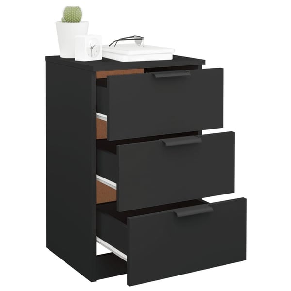 vidaXL sengeborde 2 stk. 40x36x65 cm sort