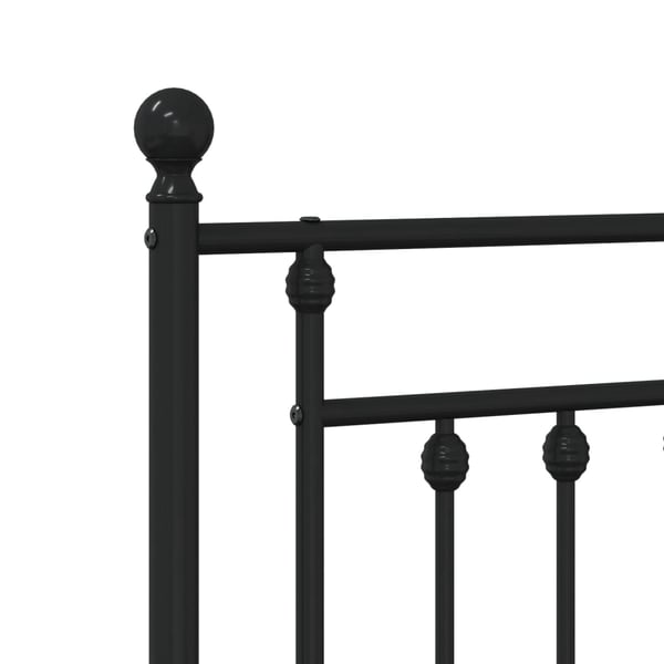 vidaXL Utskiftbar sengegavl i metall svart 75 cm