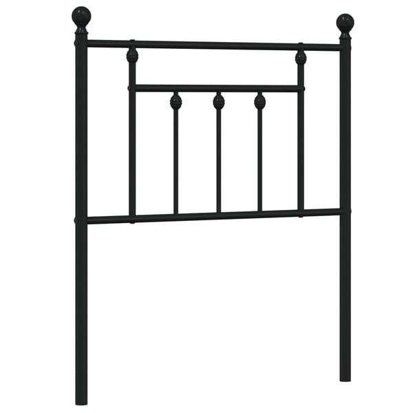 vidaXL Utskiftbar sengegavl i metall svart 75 cm