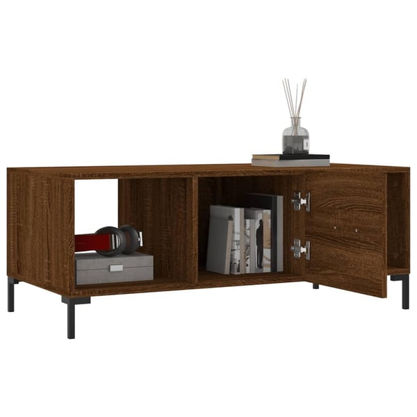 vidaXL sofabord 102x50x40 cm konstrueret træ brun egetræsfarve