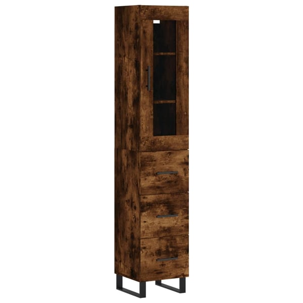 vidaXL skab 34,5x34x180 cm konstrueret træ røget egetræ