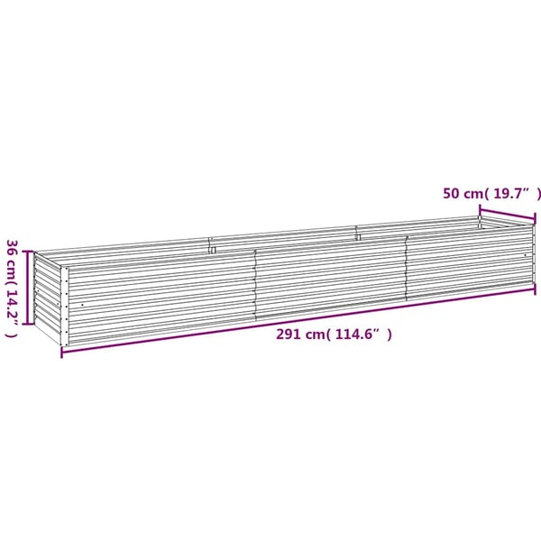 vidaXL Høybed til hage 291x50x36 cm cortenstål
