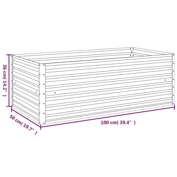 vidaXL højbed 100x50x36 cm cortenstål