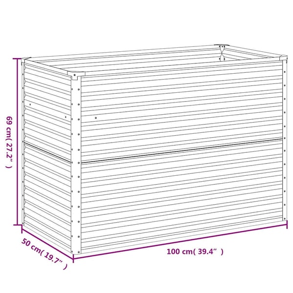 vidaXL højbed 100x50x69 cm cortenstål