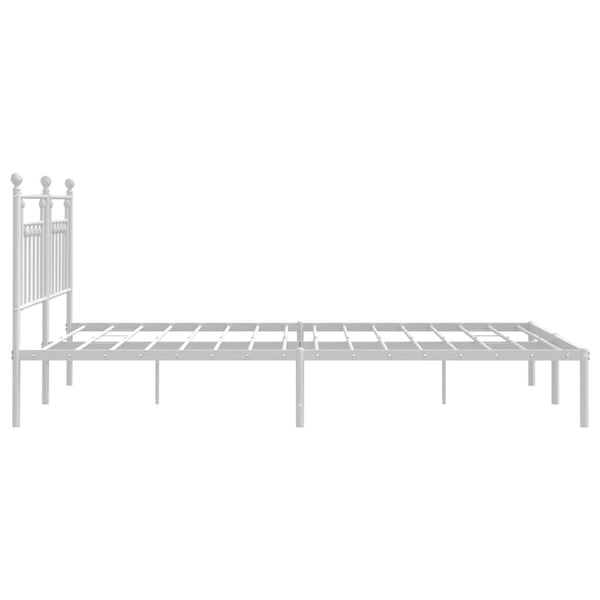 vidaXL Sengeramme i metall med sengegavl hvit 160x200 cm