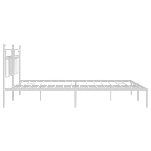 vidaXL Sengeramme i metall med hodegavl hvit 193x203 cm